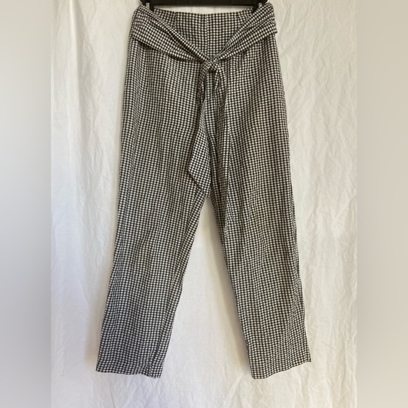Free People Checkered Pant with Tie and Zipper Size 2 - Picture 3 of 11